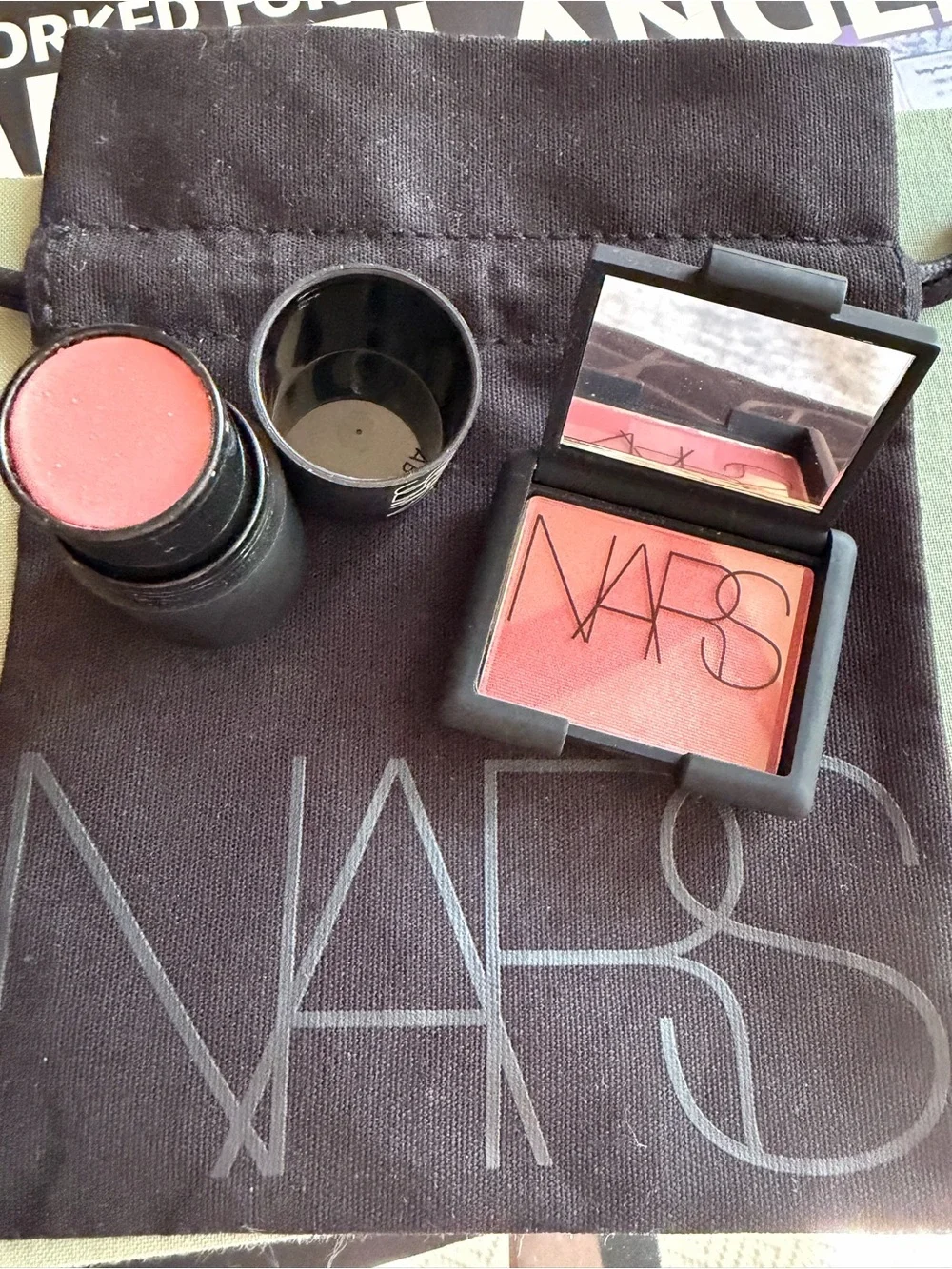 New NARS Orgasm 3 piece bundle The Multiple and blush and pouch